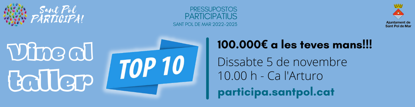 Vine al taller TOP 10! i decideix les propostes que passaran a la votació final